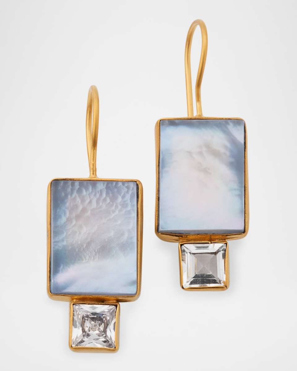 Chalcedony Triplet Topaz Earrings